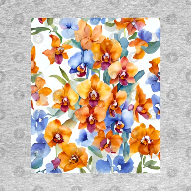 Watercolor Orchid Pattern by Doodle and Things